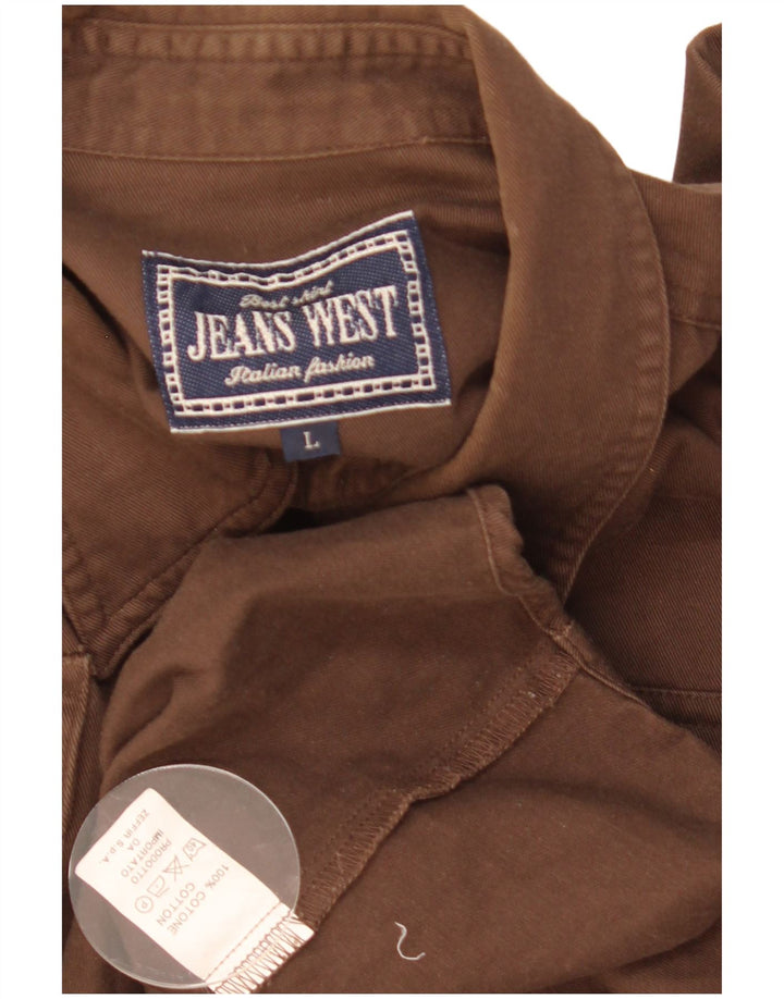 Vintage Mens Shirt Large Brown Cotton