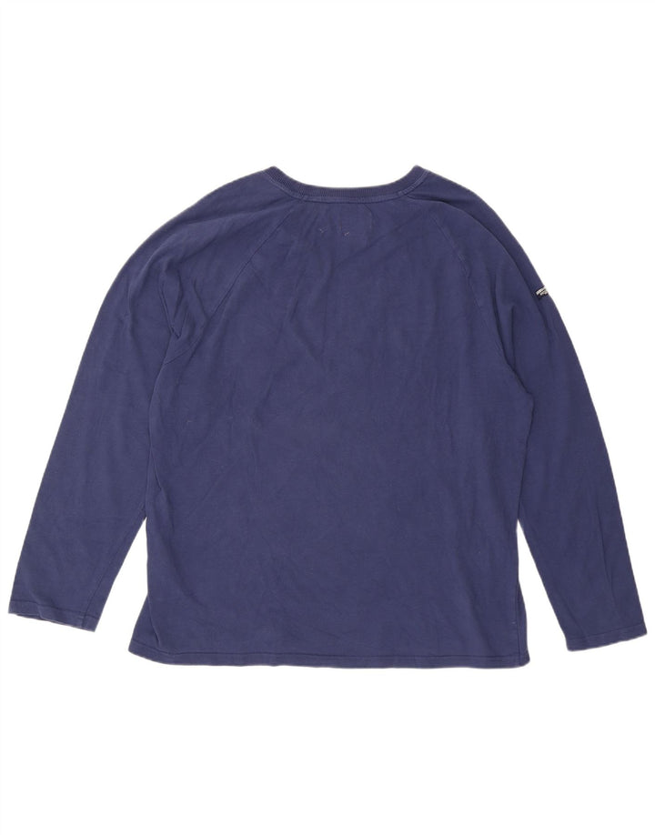 Superdry Mens Graphic Top Long Sleeve 2XL Navy Blue Cotton