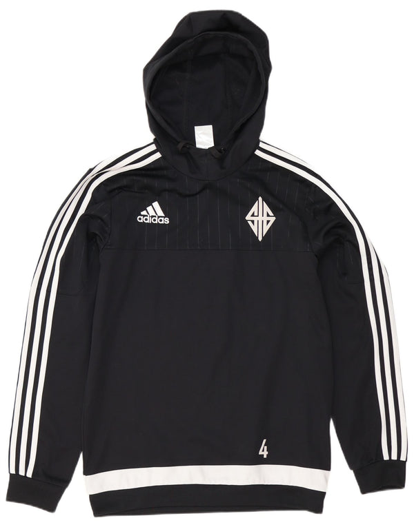 Adidas Mens Graphic Hoodie Jumper Small Black Colourblock Polyester