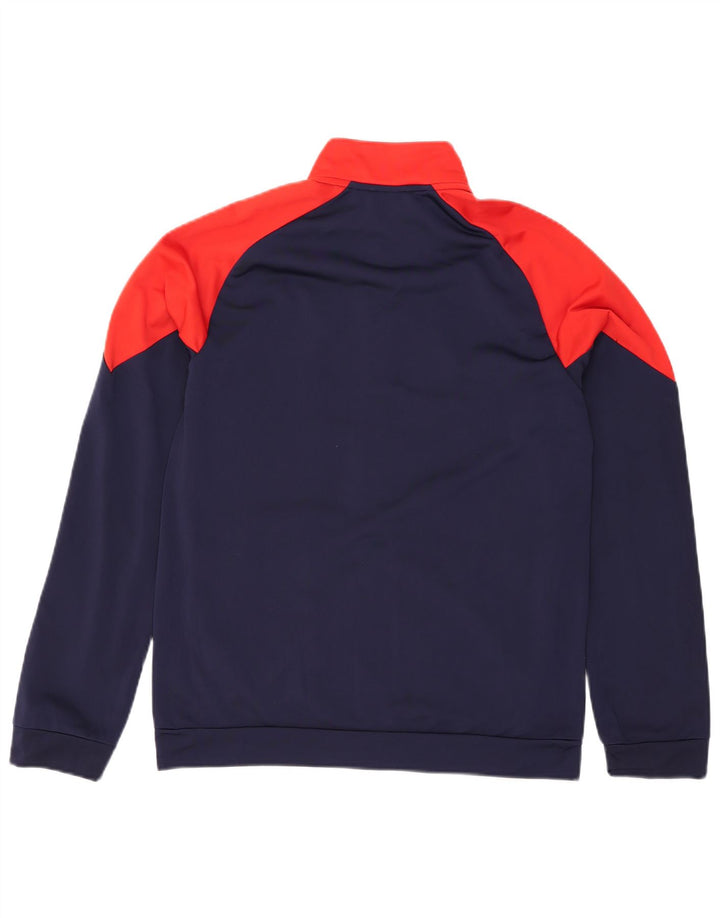 PUMA Boys Graphic Tracksuit Top Jacket 15-16 Years Navy Blue Colourblock