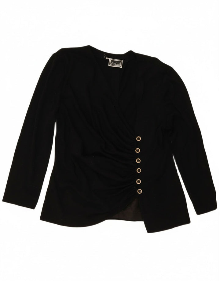 Luisa Spagnoli Womens Shirt Blouse IT 52 2XL Black