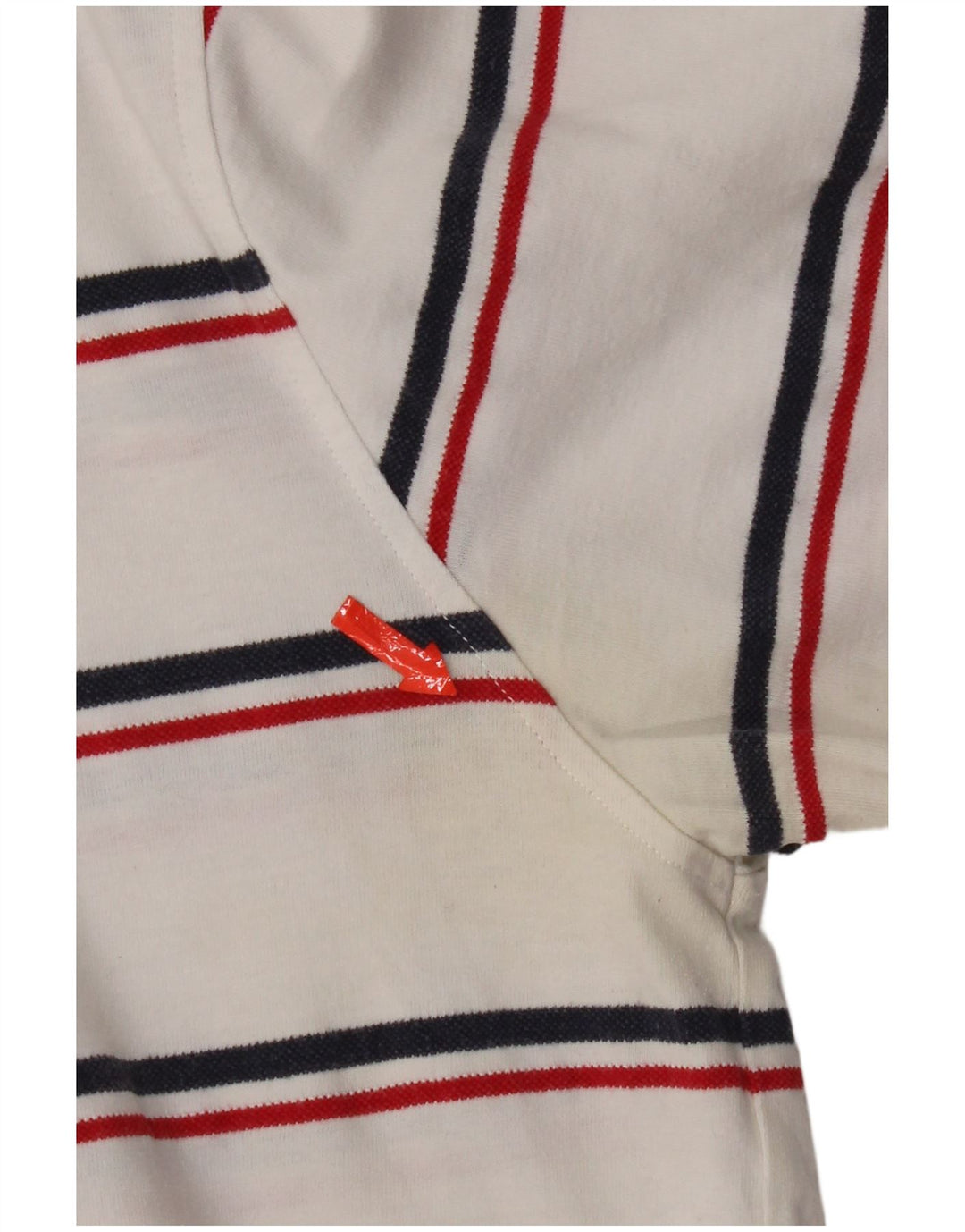 Diadora Mens Polo Shirt Large White Striped Cotton