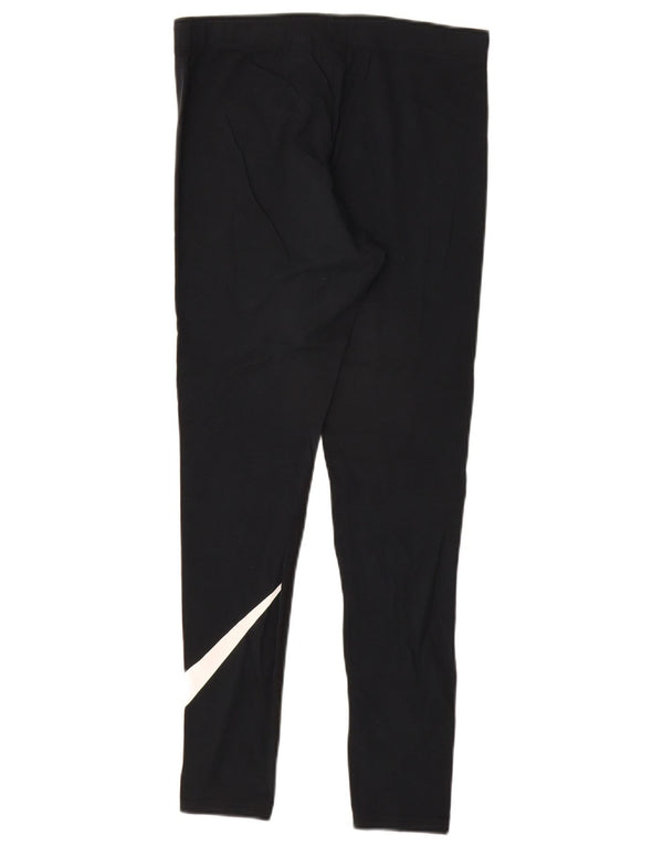 Nike Womens Graphic Leggings UK 12 Medium  Black Cotton