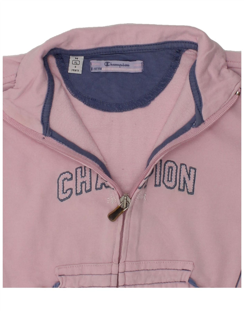 CHAMPION Girls Graphic Tracksuit Top Jacket 2-3 Years XL Pink | Vintage Champion | Thrift | Second-Hand Champion | Used Clothing | Messina Hembry 