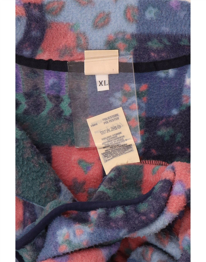 Rifle Mens Button Neck Fleece Jumper XL Multicoloured Patchwork Polyester