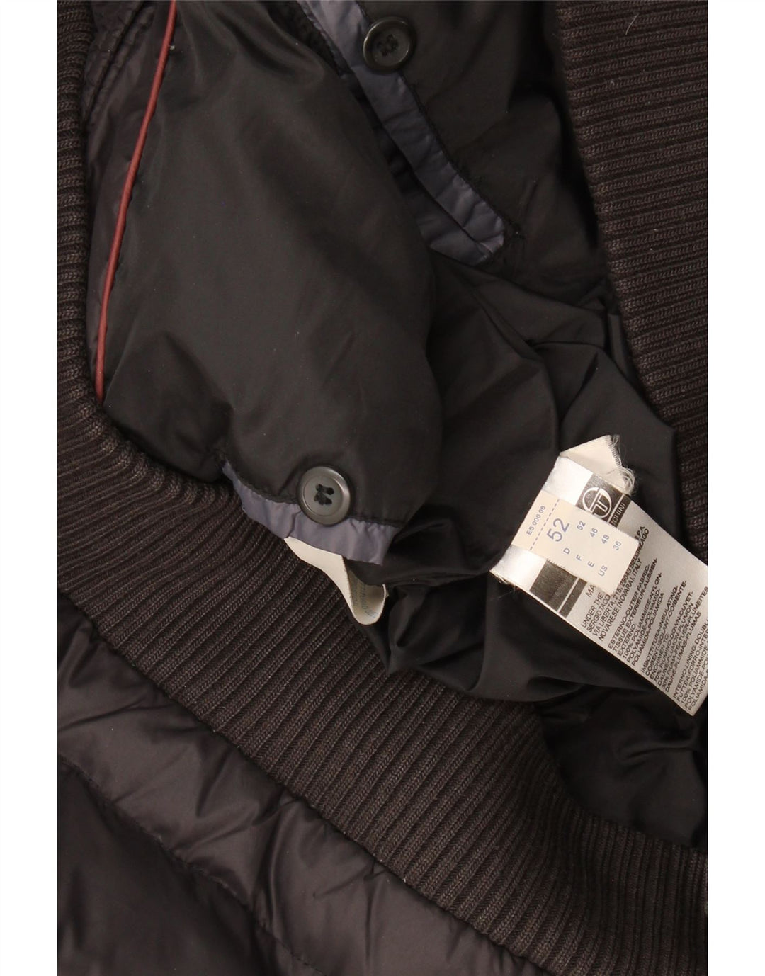 Sergio Tacchini Mens Hooded Padded Jacket IT 52 XL Black Polyamide