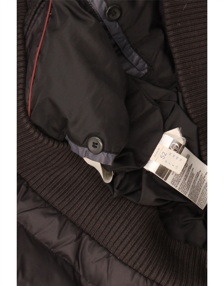 Sergio Tacchini Mens Hooded Padded Jacket IT 52 XL Black Polyamide