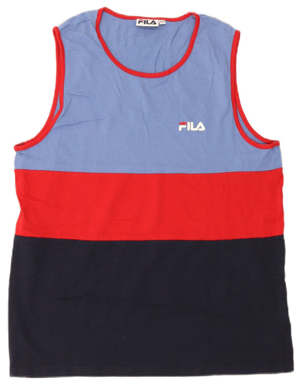 FILA Boys Vest Top 15-16 Years Multicoloured Colourblock