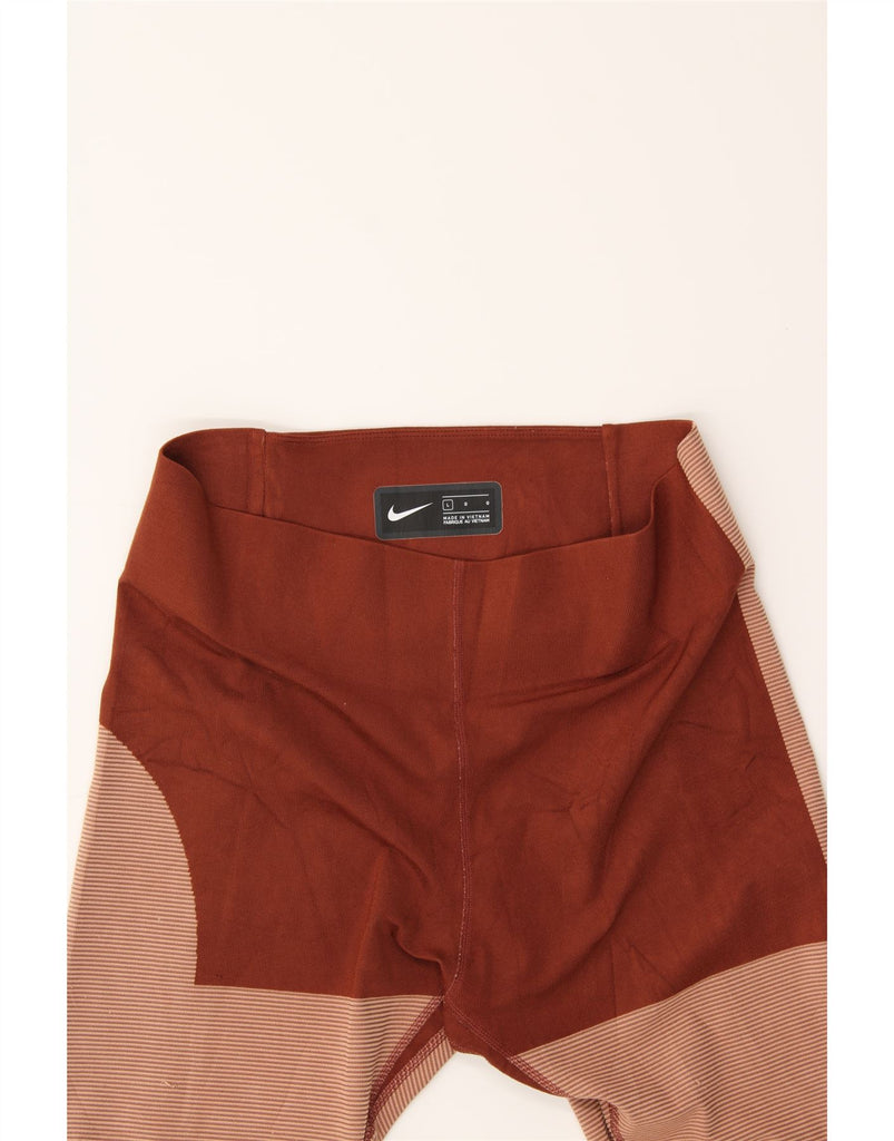 NIKE Womens Capri Leggings UK 14 Large  Brown Colourblock Vintage Nike and Second-Hand Nike from Messina Hembry 