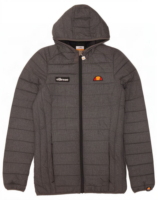 Ellesse Womens Hooded Padded Jacket UK 8 Small Grey Polyester