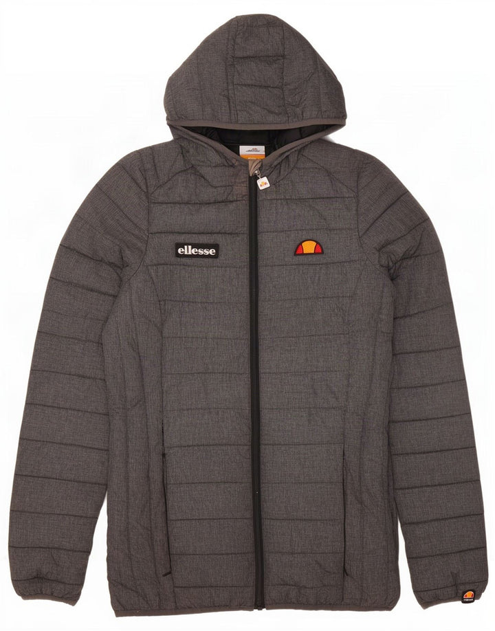 Ellesse Womens Hooded Padded Jacket UK 8 Small Grey Polyester
