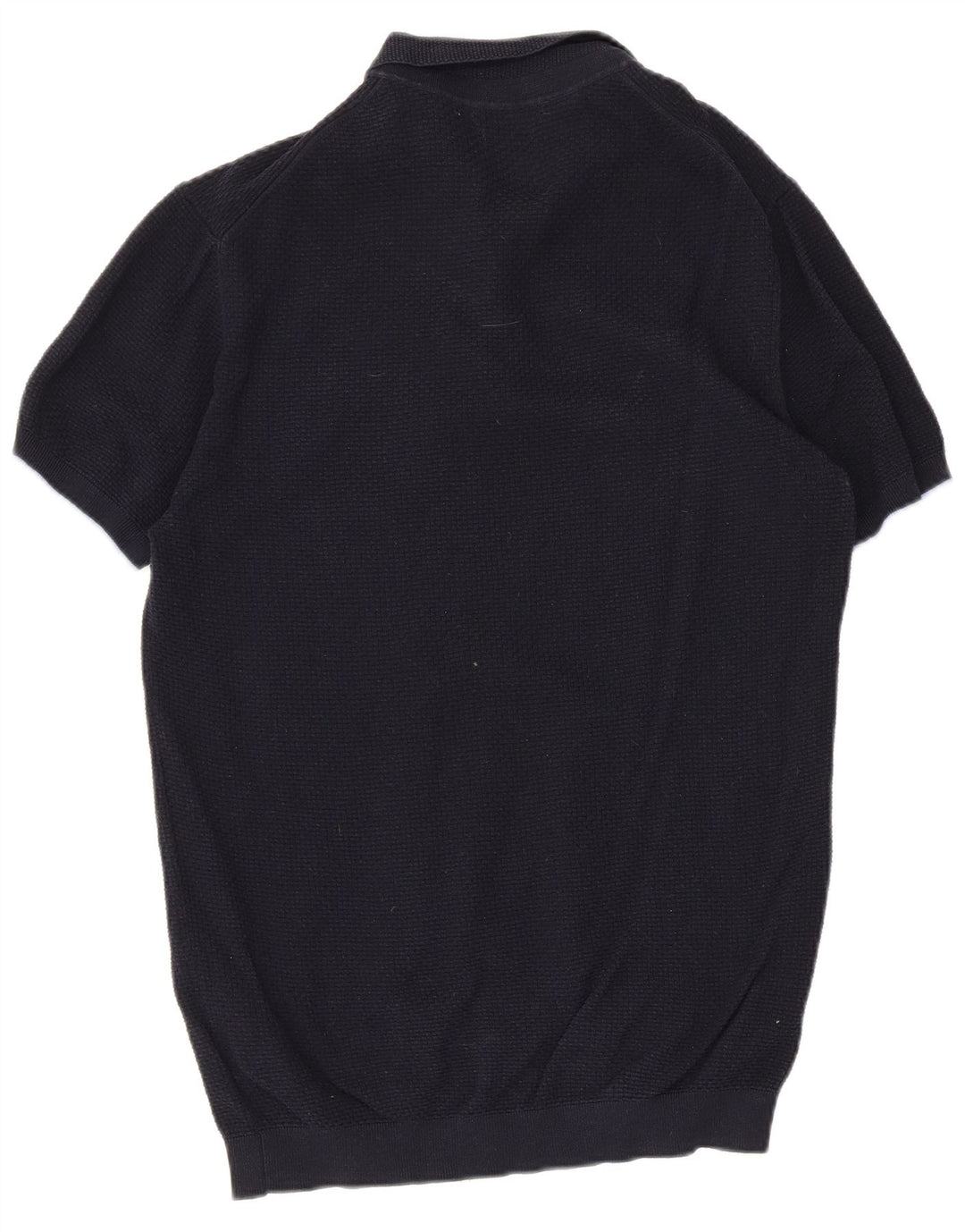 Massimo Dutti Mens Polo Shirt Large Navy Blue Cotton