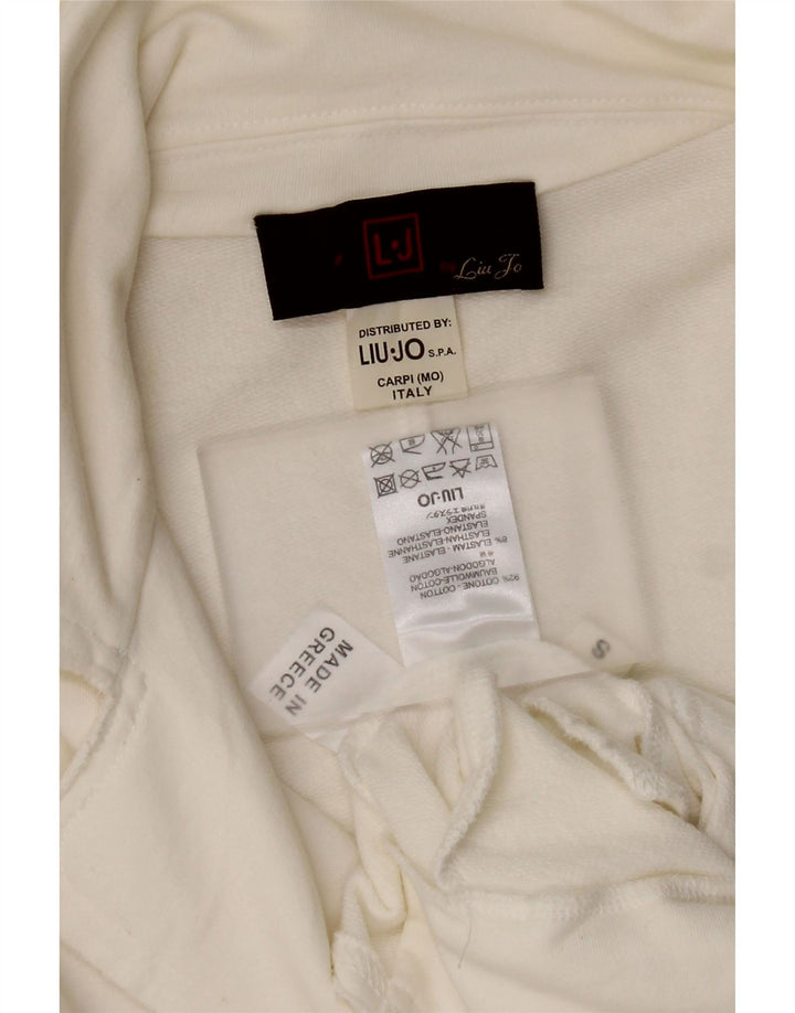 Liu Jo Womens 3 Button Blazer Jacket UK 10 Small White Cotton