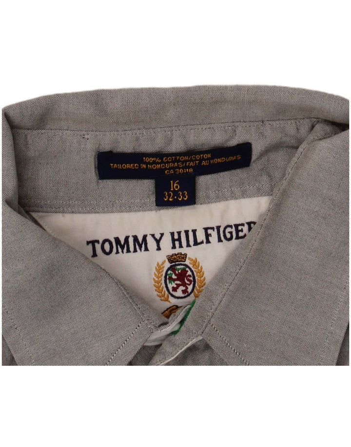 Tommy Hilfiger Mens Shirt Size 16 Large Grey Cotton