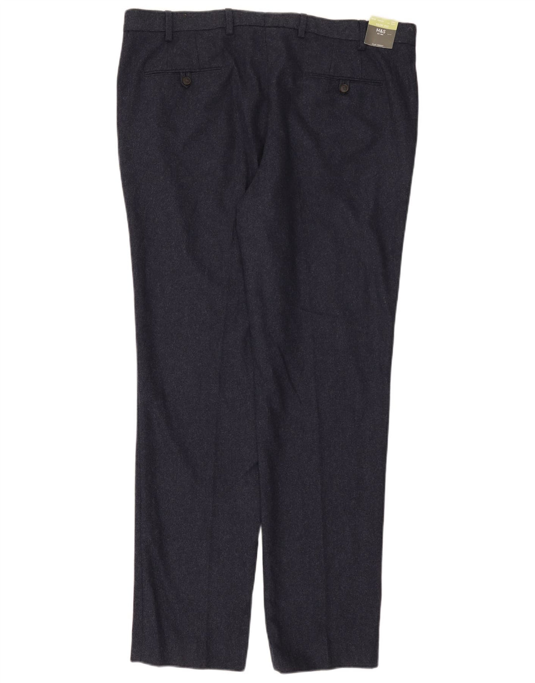 Marks & Spencer Mens Slim Chino Trousers W40 L33 Navy Blue Wool