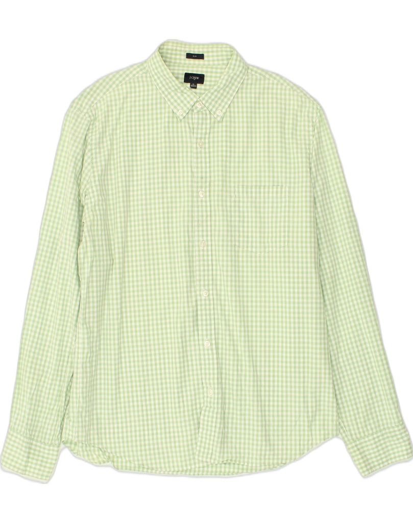 J. CREW Mens Slim Shirt XL Green Gingham Cotton | Vintage J. Crew | Thrift | Second-Hand J. Crew | Used Clothing | Messina Hembry 