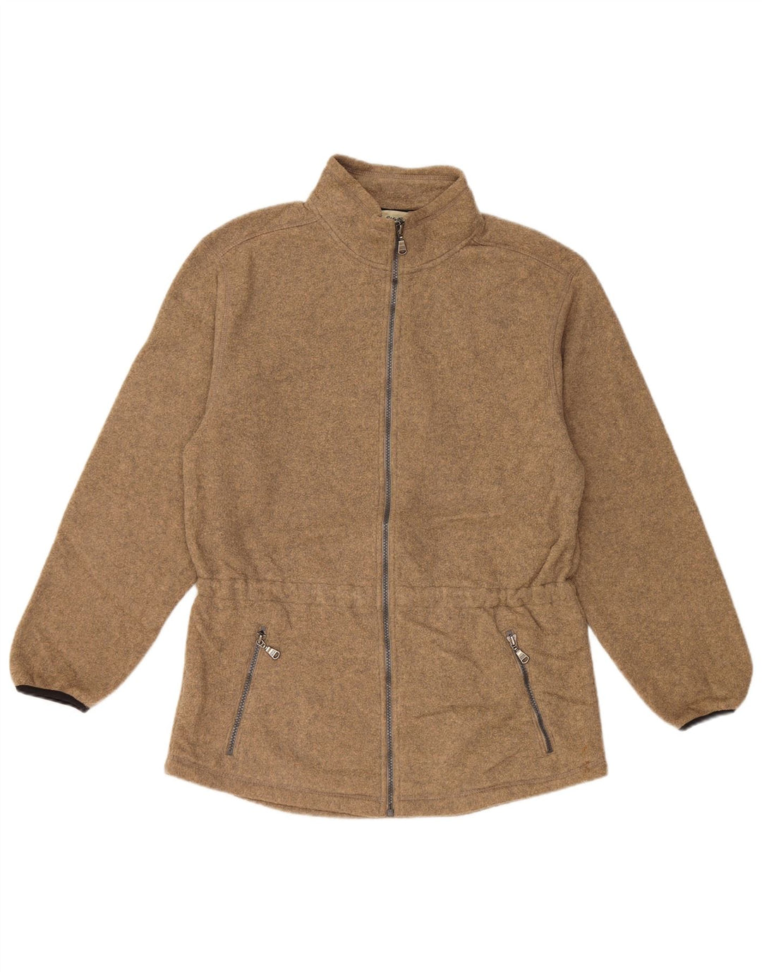 EDDIE BAUER Womens Fleece Jacket UK 14 Medium Brown Polyester