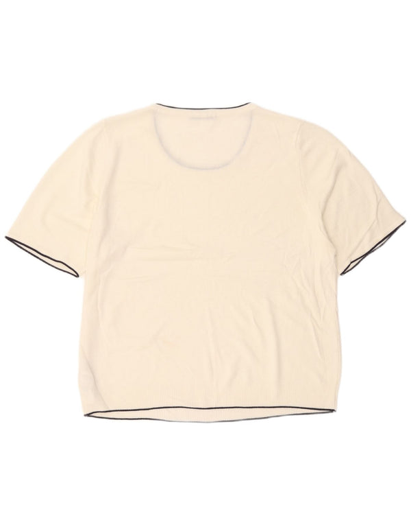 Marks & Spencer Womens Classic Boat Neck Jumper Sweater UK 20 2XL White