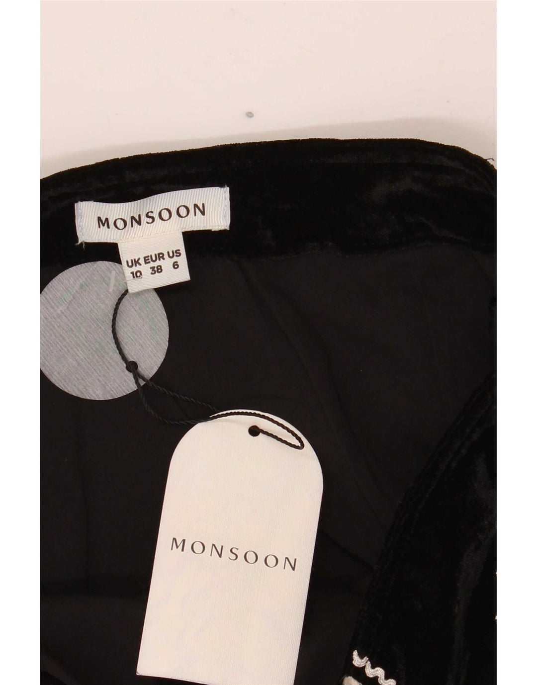 Monsoon Womens Mini Skirt UK 10 Small W27 Black Floral Polyester