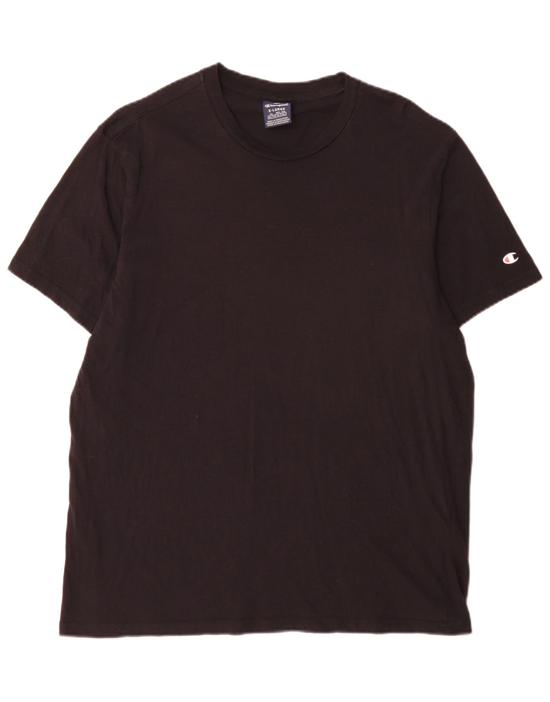 Champion Mens T-Shirt Top XL Black Cotton