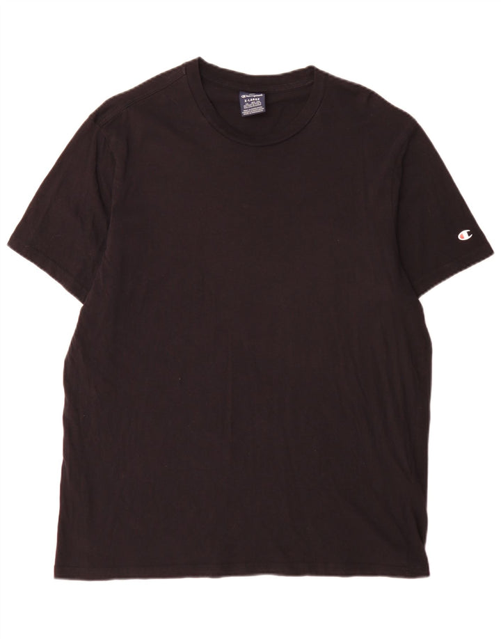Champion Mens T-Shirt Top XL Black Cotton