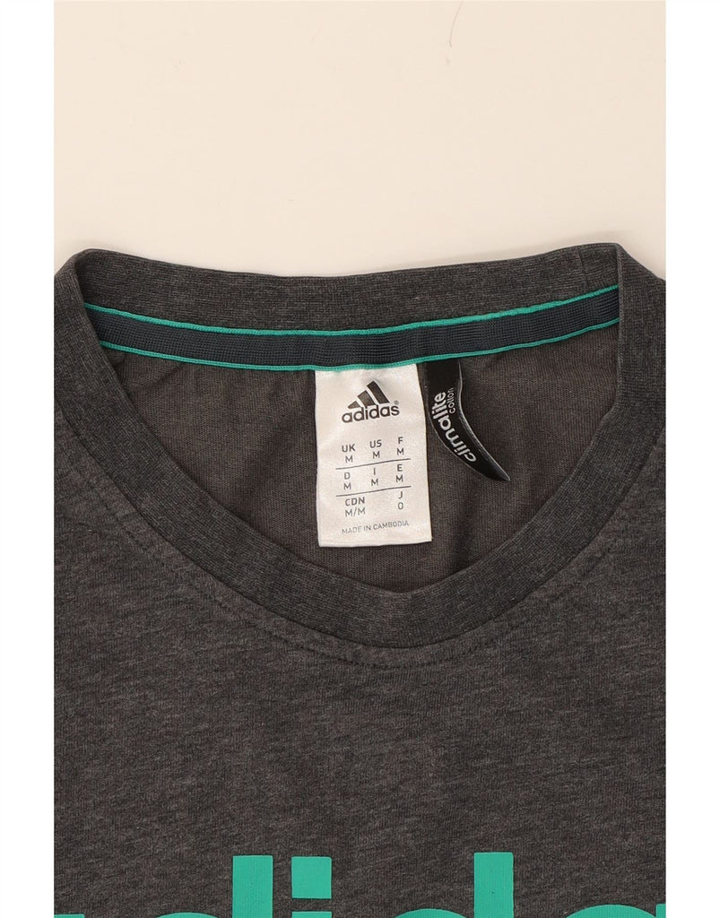 ADIDAS Mens Climalite Graphic T-Shirt Top Medium Grey Cotton Vintage Adidas and Second-Hand Adidas from Messina Hembry 