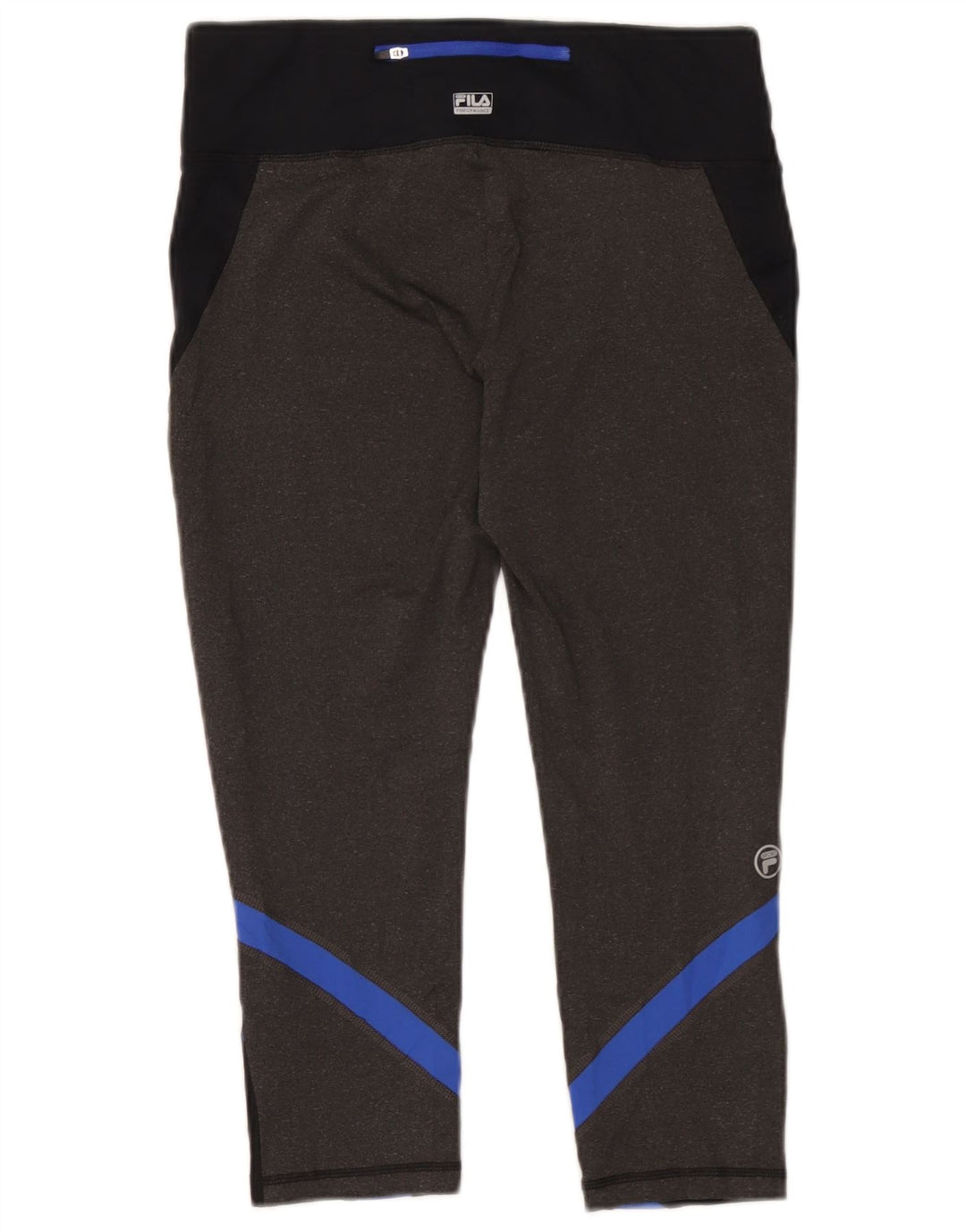 Fila Womens Capri Leggings UK 14 Medium  Black Colourblock Polyester