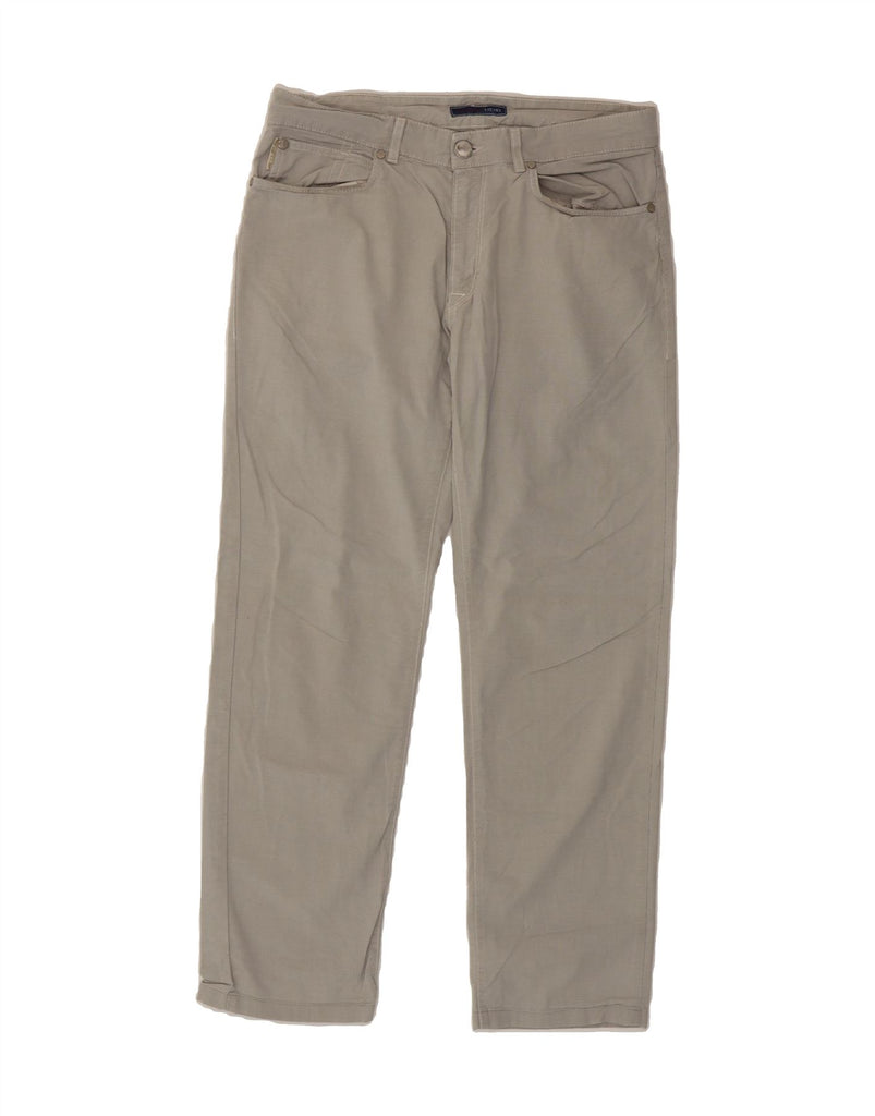TRUSSARDI Mens Straight Casual Trousers W34 L30 Grey Cotton Vintage Trussardi and Second-Hand Trussardi from Messina Hembry 