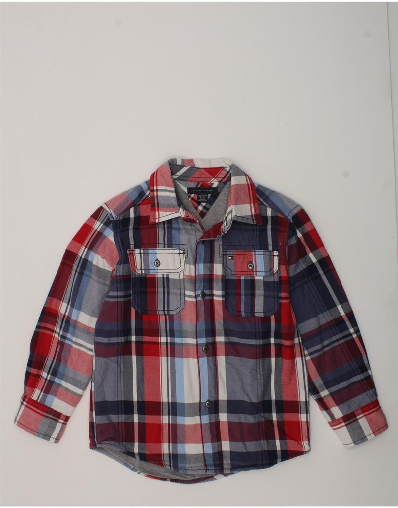 TOMMY HILFIGER Boys Shirt 4-5 Years XS Red Check Cotton | Vintage Tommy Hilfiger | Thrift | Second-Hand Tommy Hilfiger | Used Clothing | Messina Hembry 