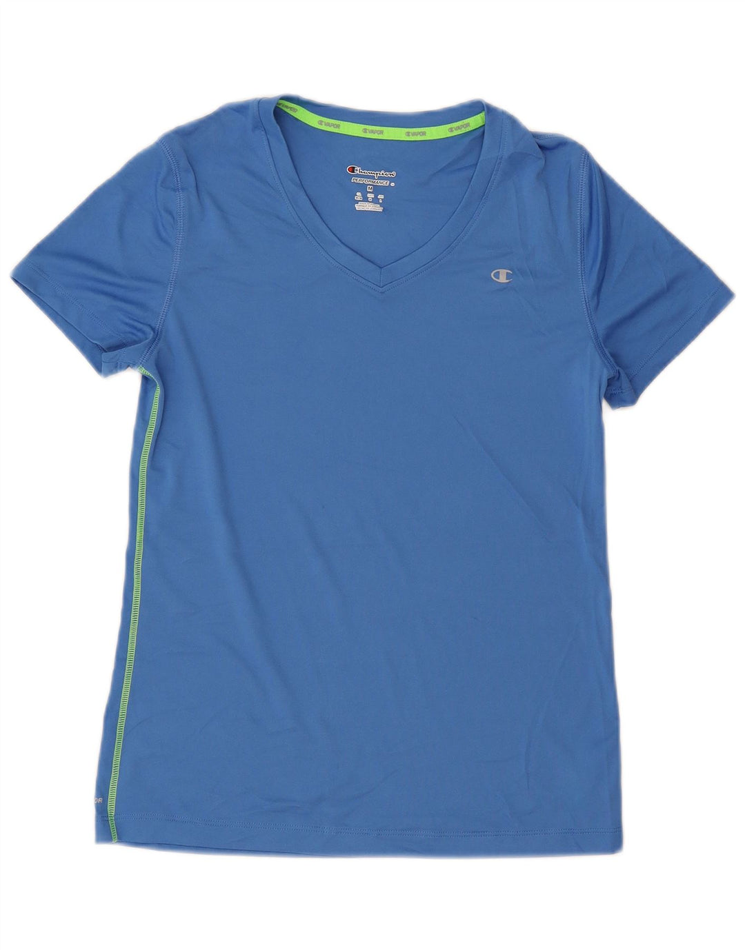 CHAMPION Womens T-Shirt Top UK 14 Medium Blue Polyester