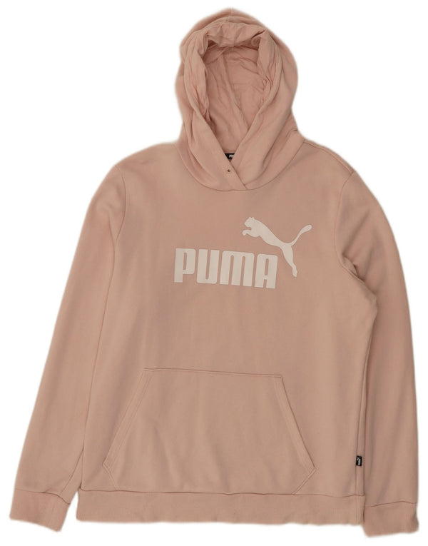 Puma Womens Graphic Hoodie Jumper UK 18 XL Pink Cotton