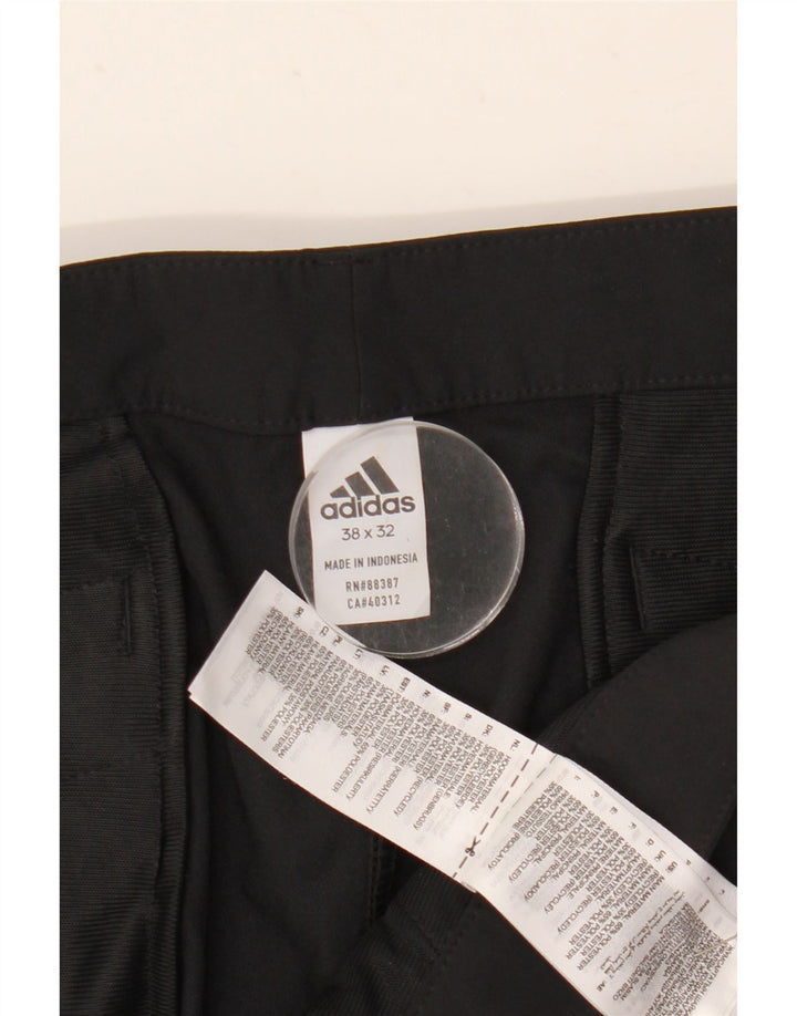 Adidas Mens Slim Chino Trousers W38 L32 Black Polyester