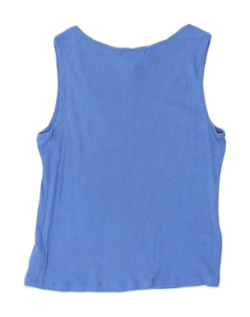 RALPH LAUREN Womens Vest Top UK 14 Large Blue Cotton | Vintage Ralph Lauren | Thrift | Second-Hand Ralph Lauren | Used Clothing | Messina Hembry 