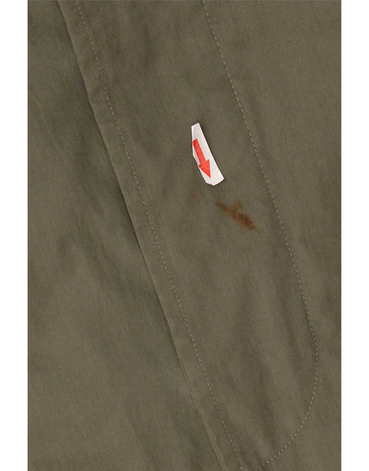 Hugo Boss Womens Overcoat EU 54 2XL Khaki Cotton