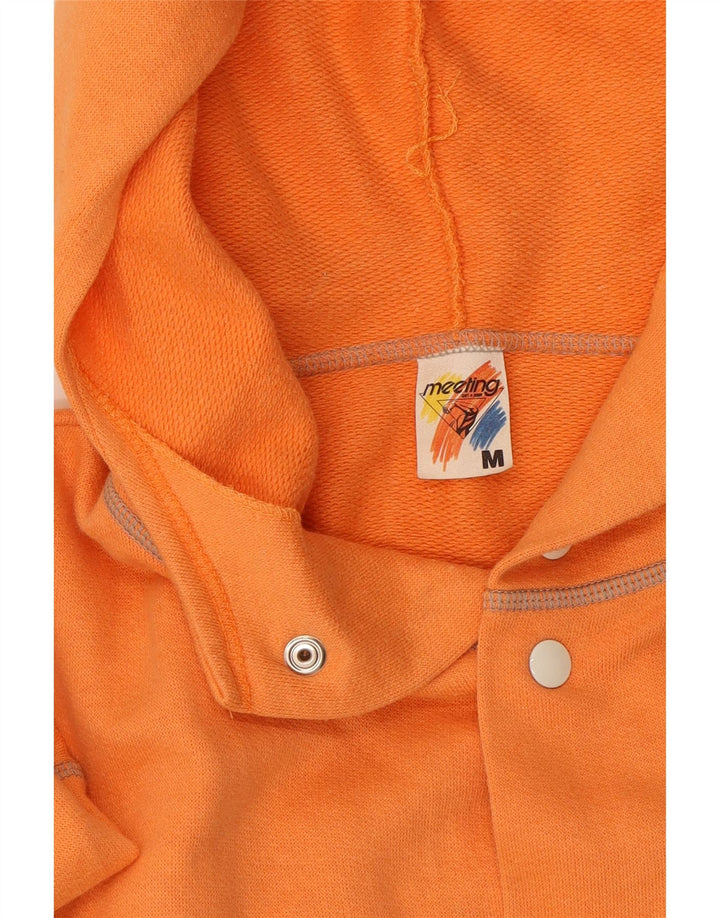 MEETING Womens Longline Graphic Tracksuit Top Jacket UK 12 Medium Orange Vintage Meeting and Second-Hand Meeting from Messina Hembry 