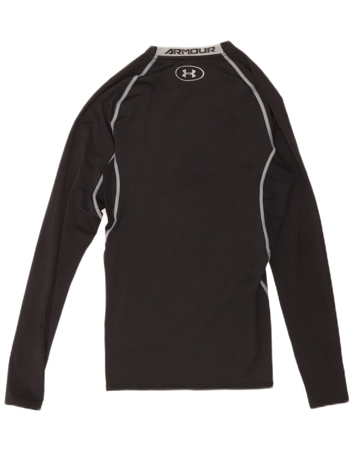 Under Armour Mens Heat Gear Graphic Top Long Sleeve Small Black Polyester