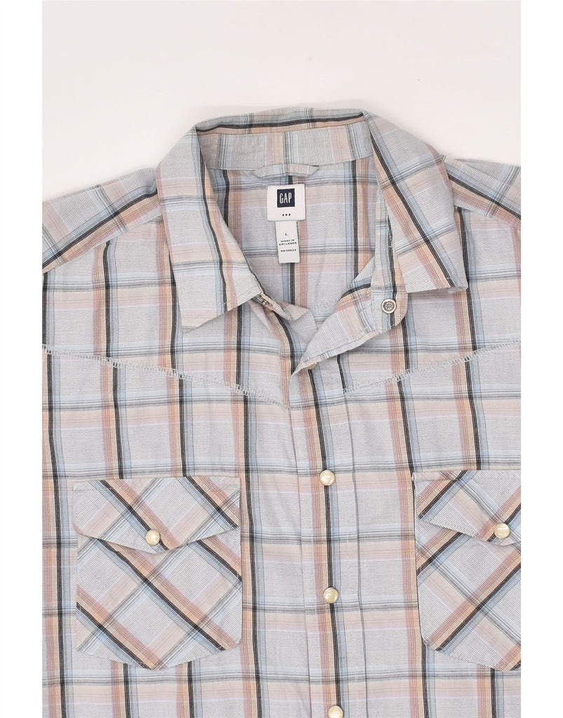 GAP Mens Shirt Large Grey Check Cotton | Vintage Gap | Thrift | Second-Hand Gap | Used Clothing | Messina Hembry 