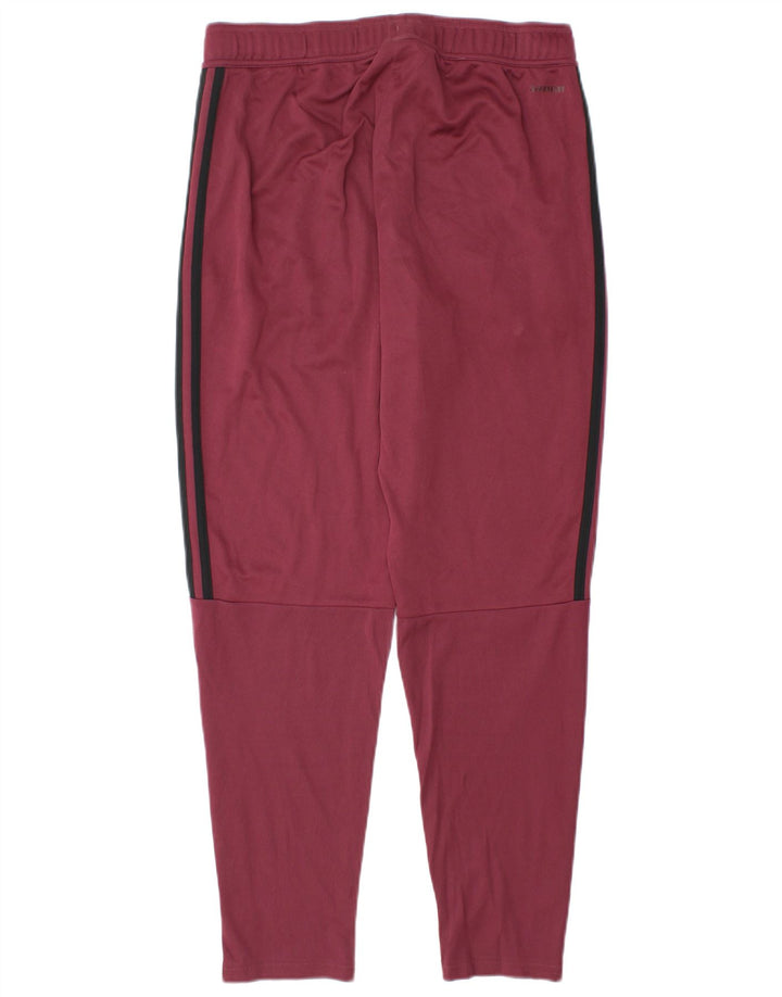 Adidas Mens Tracksuit Trousers Medium Burgundy Polyester