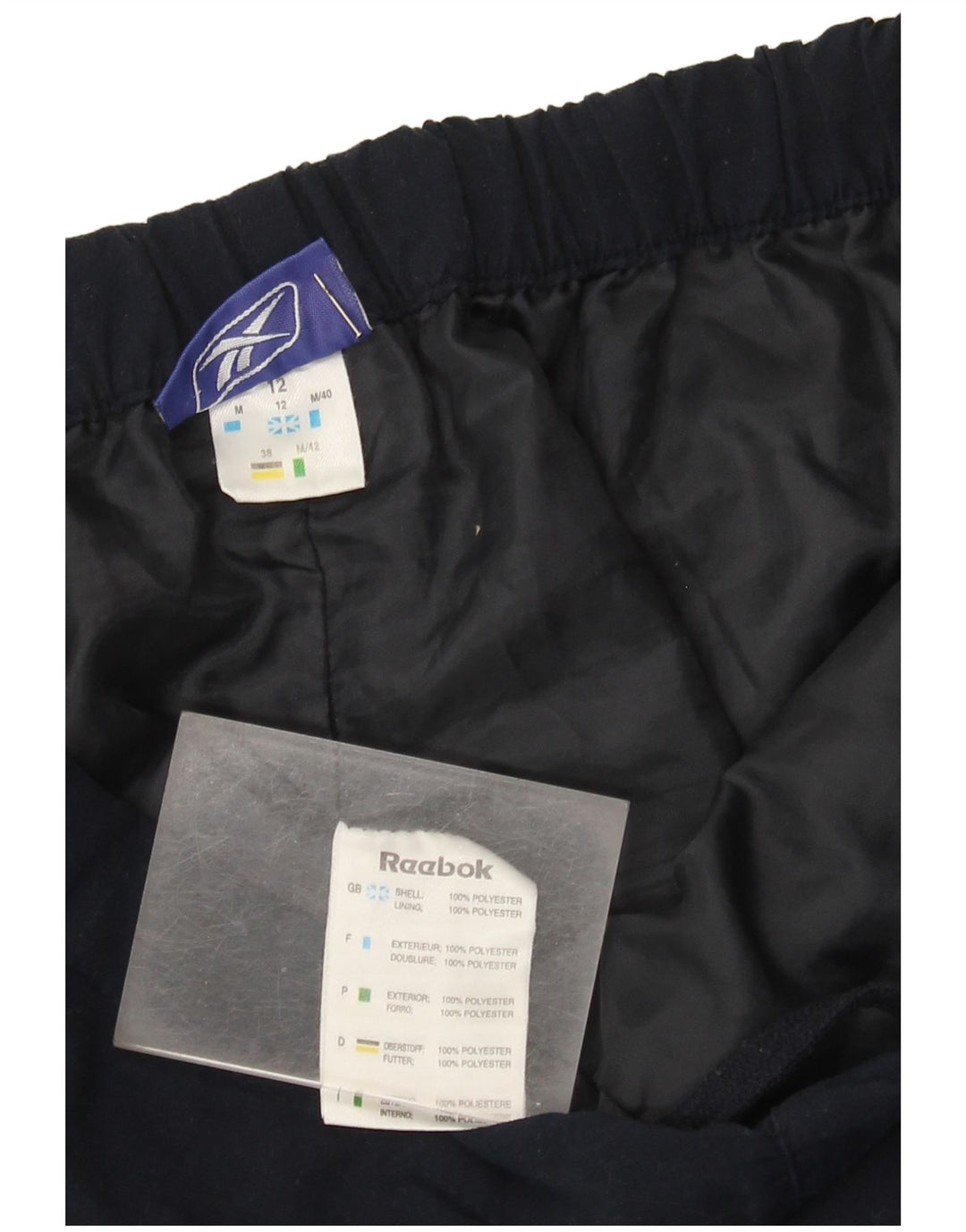 Reebok Womens Capri Tracksuit Trousers UK 12 Medium  Navy Blue Polyester