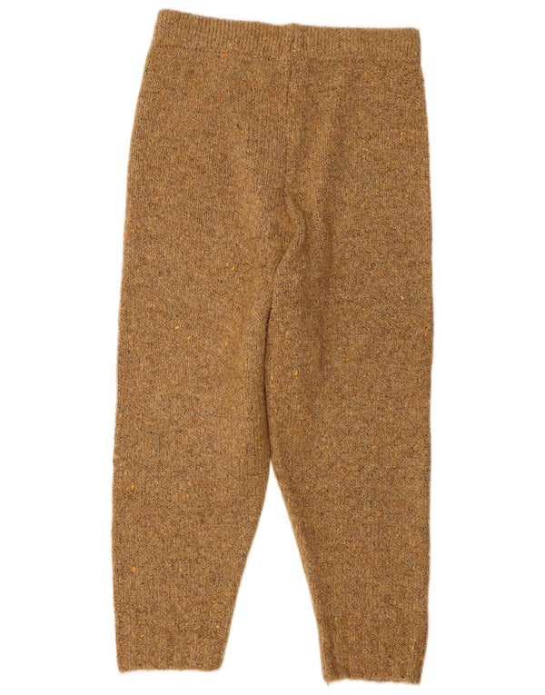 Zara Womens Capri Tracksuit Trousers Joggers UK 14 Large Beige Polyester