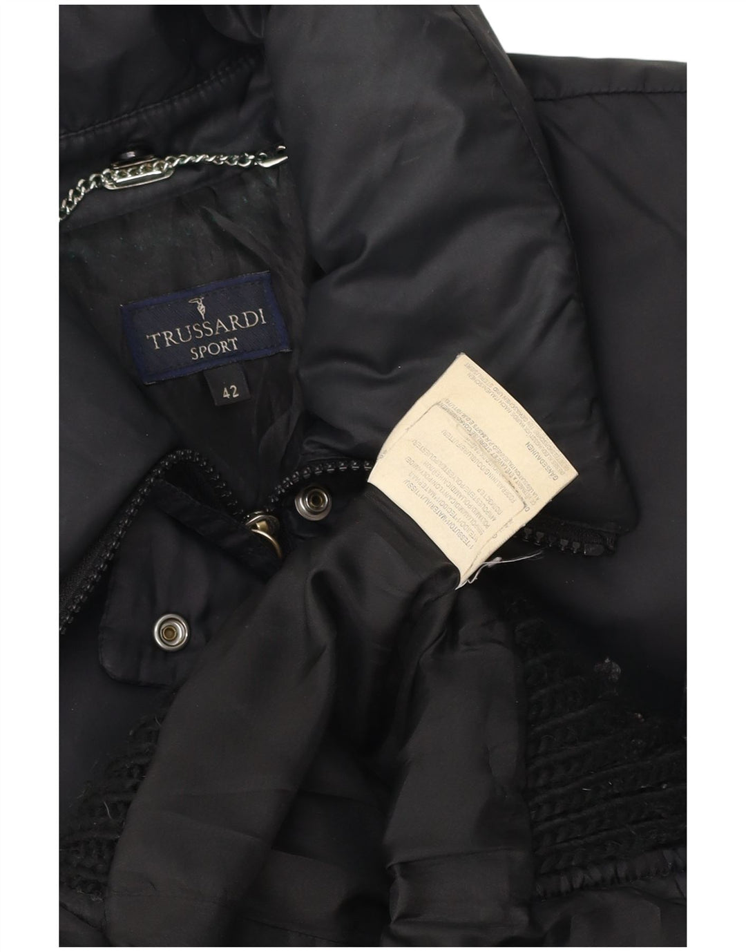 Trussardi Womens Padded Jacket IT 42 Medium Black Polyamide