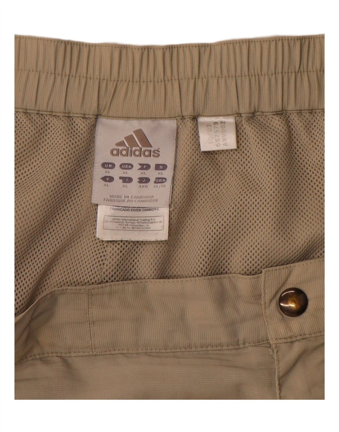 Adidas Mens Cargo Shorts XL W38  Beige Polyamide