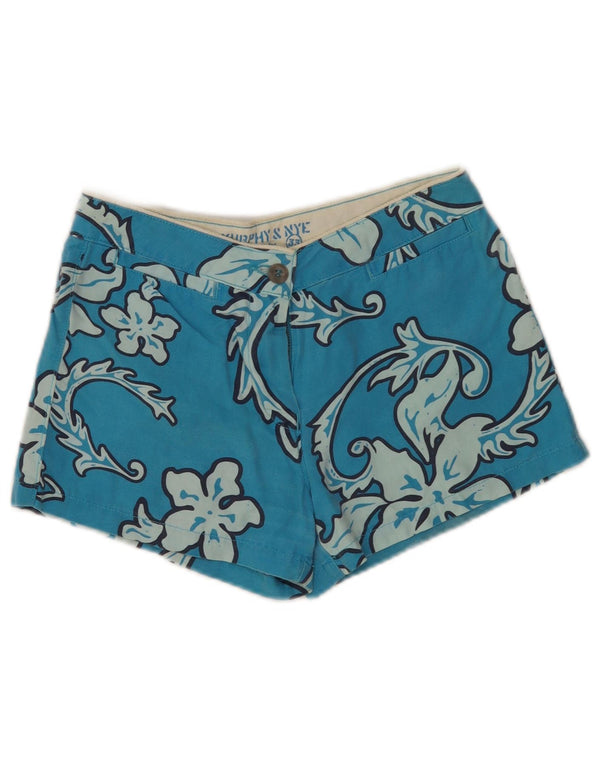 Murphy & Nye Womens Swimming Shorts W29 Medium Blue Floral Cotton