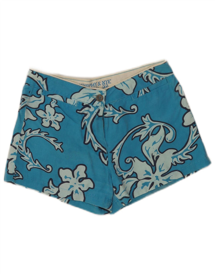 Murphy & Nye Womens Swimming Shorts W29 Medium Blue Floral Cotton
