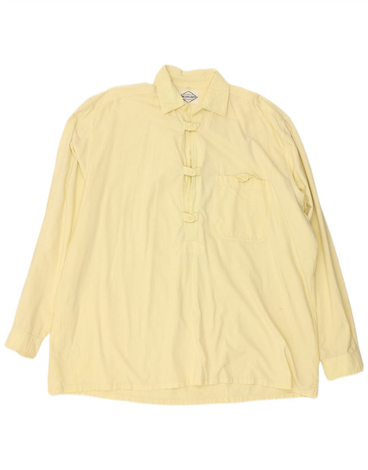 PAOLO NEGRATO Mens Milano Pullover Shirt XL Yellow Cotton