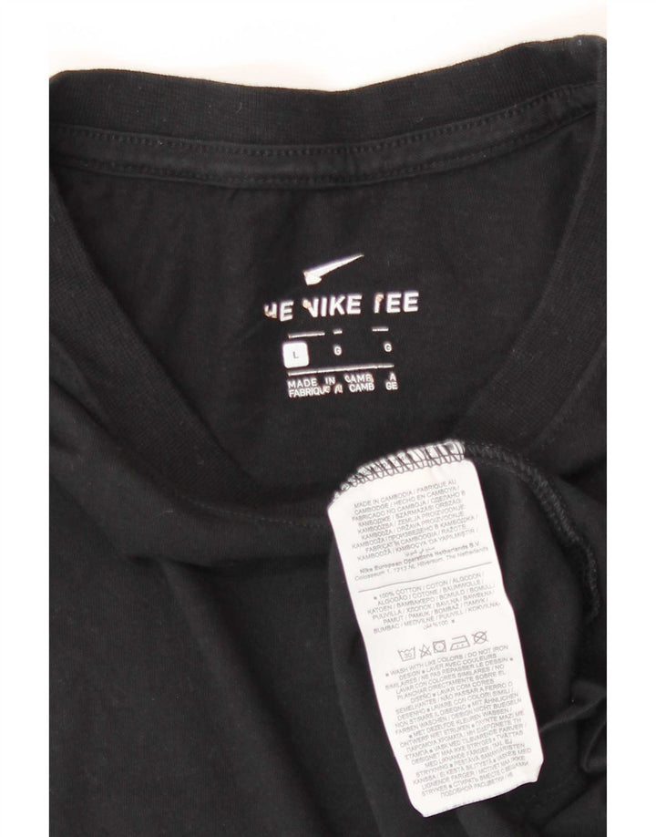 Nike Mens T-Shirt Top Large Black Cotton