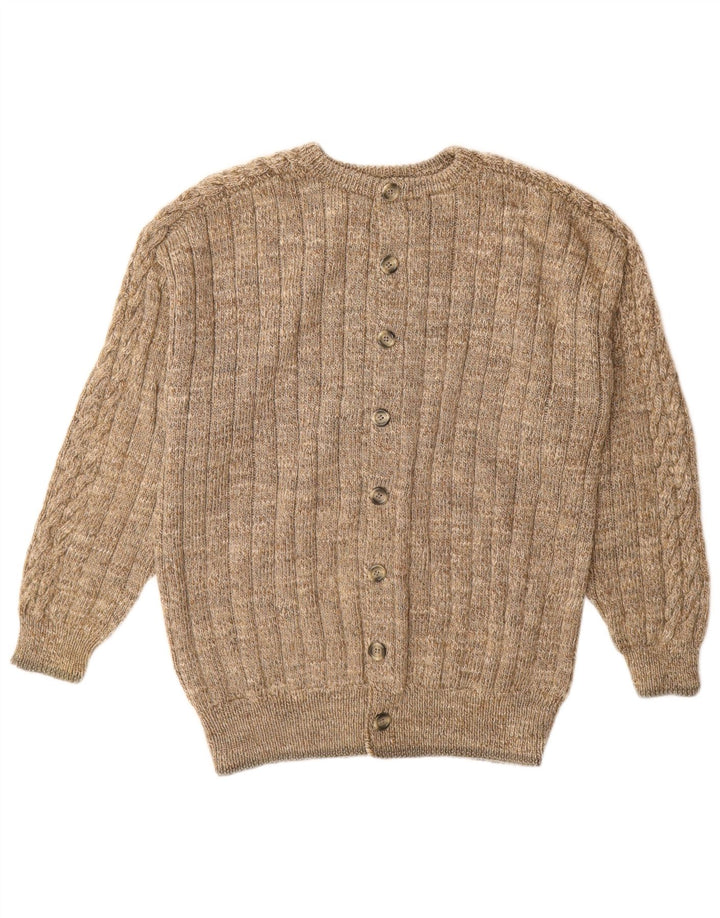 Vintage Mens Cardigan Sweater Medium Beige