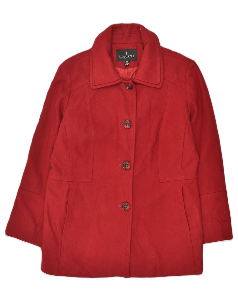 LONDON FOG Womens Overcoat UK 18 XL Red Polyester | Vintage London Fog | Thrift | Second-Hand London Fog | Used Clothing | Messina Hembry 