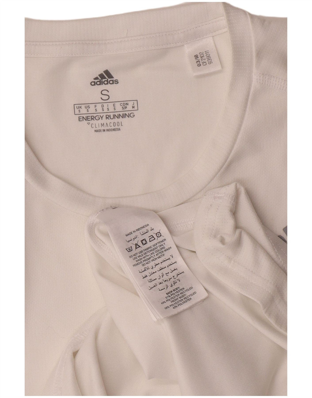 Adidas Mens T-Shirt Top Small White Polyester