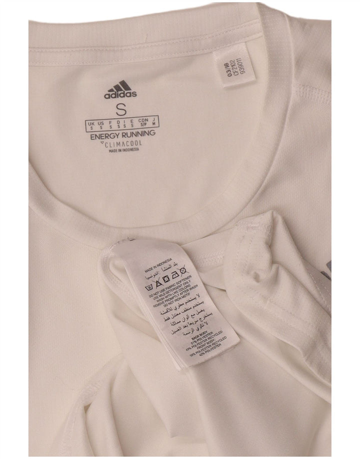 Adidas Mens T-Shirt Top Small White Polyester
